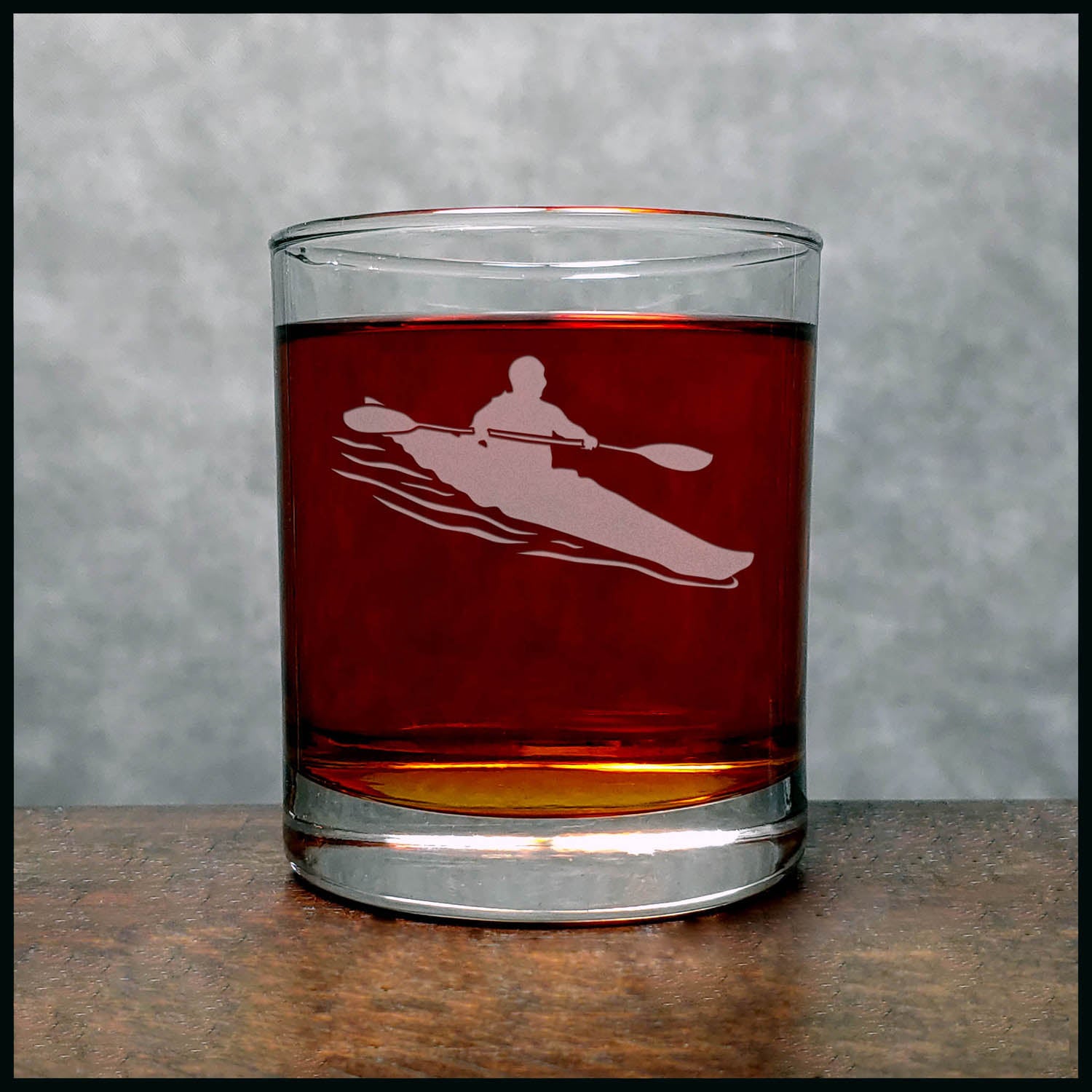 Kayak 11.2oz whiskey glass -copyright Hues in Glass