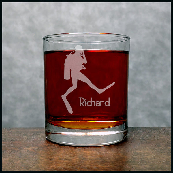 Scuba DiverPersonalized Whisky Glass - Copyright Hues in Glass