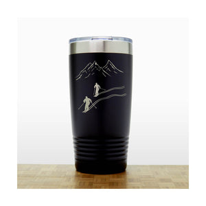 Black - Skiers 20 oz Insulated Tumbler - Copyright Hues in Glass