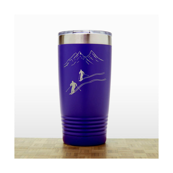 Purple - Skiers 20 oz Insulated Tumbler - Copyright Hues in Glass