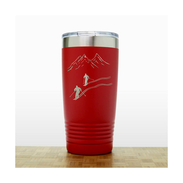 Red - Skiers 20 oz Insulated Tumbler - Copyright Hues in Glass