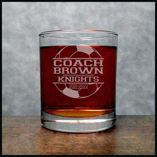 Soccer Coach Personalized Whisky Glass - Copyright Hues in Glass