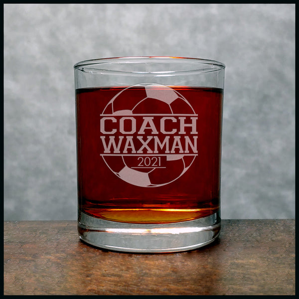 Soccer Coach Personalized Whisky Glass - Copyright Hues in Glass