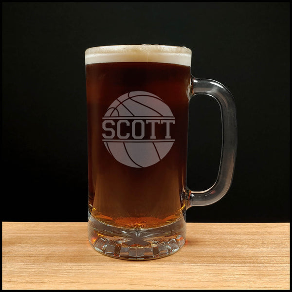 Basketball Player Beer Mug - Copyright Hues in Glass