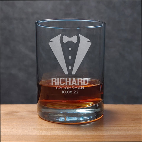 Tuxedo 1 Whisky Glass - Copyright Hues in Glass