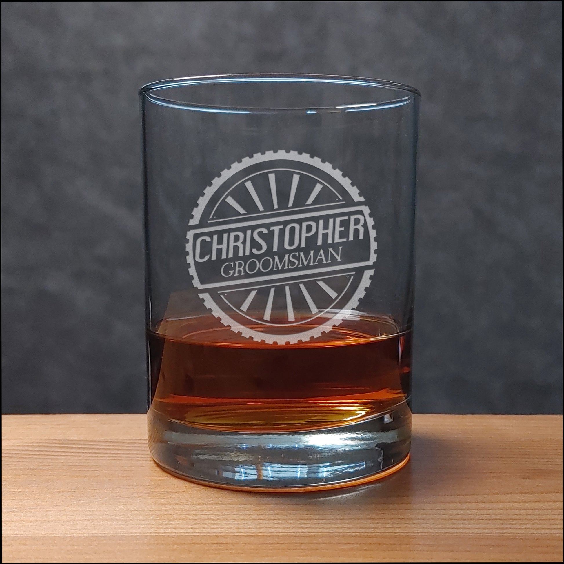 Wedding Party 6 Whisky Glass - Copyright Hues in Glass