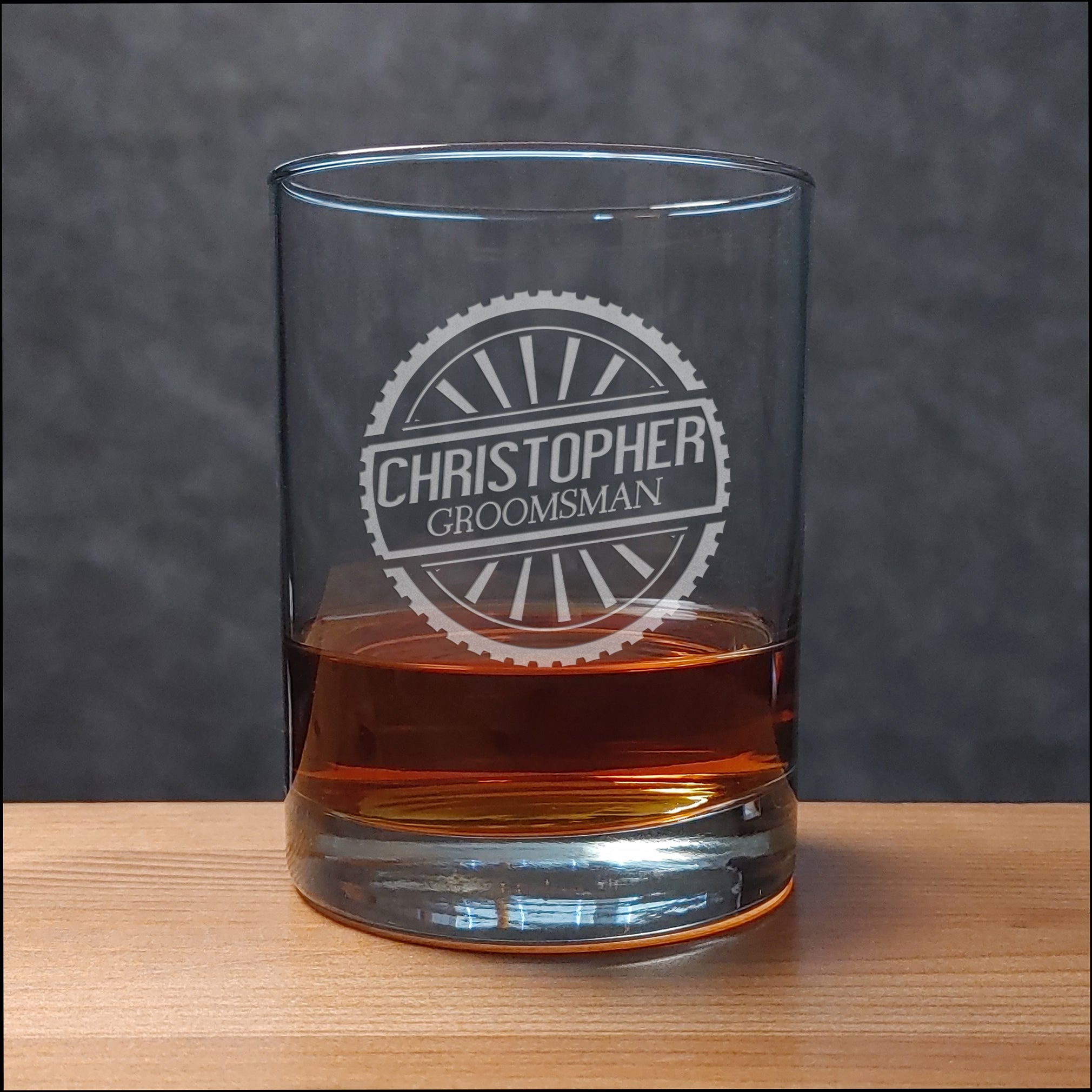 Wedding Party 6 Whisky Glass - Copyright Hues in Glass