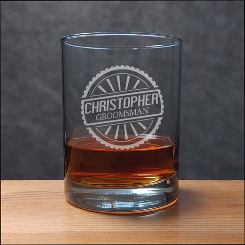 Wedding Party 6 Whisky Glass - Copyright Hues in Glass