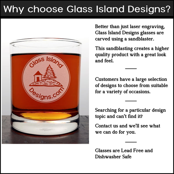 Why Choose Glass Island Gifts - Whiskey Glass - Copyright Hues in Glass
