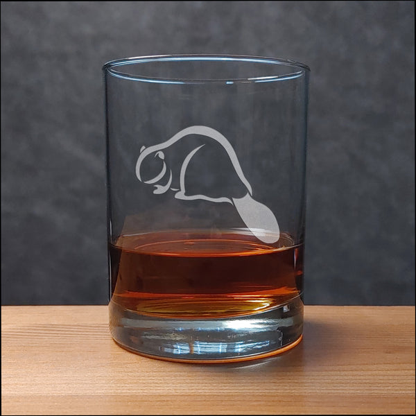 Beaver Whisky Glass - Copyright Hues in Glass
