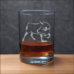 Bull 13 oz Whisky Glass - Design 3 - Copyright Hues in Glass