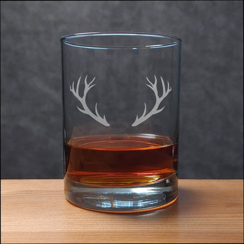 Deer Antlers 13 oz Whisky Glass - Copyright Hues in Glass