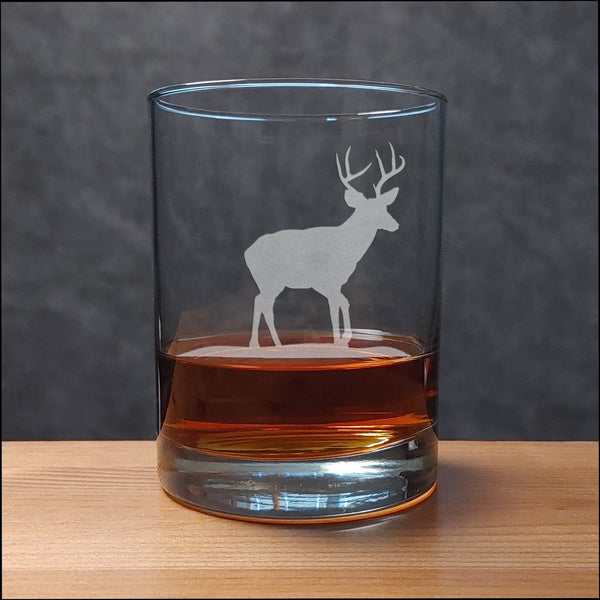 Stag Deer 13oz Whisky Glass - Copyright Hues in Glass