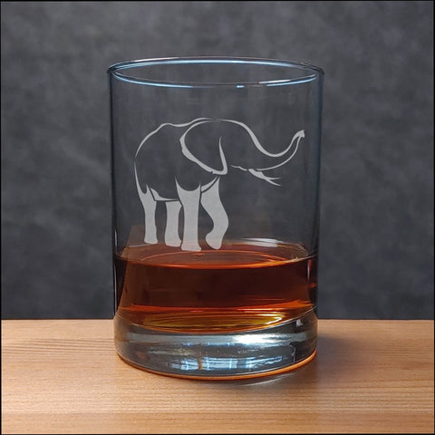 Elephant 13 oz Whisky Glass - Design 4 - Copyright Hues in Glass