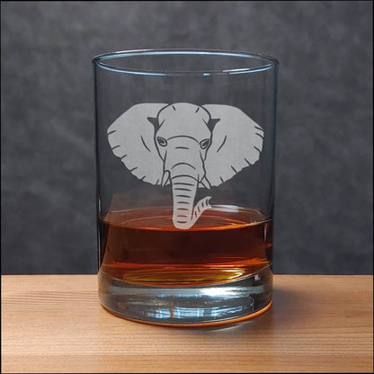 Elephant Face 13 oz Whisky Glass - Copyright Hues in Glass