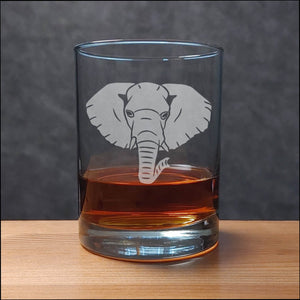 Elephant Face 13 oz Whisky Glass - Copyright Hues in Glass