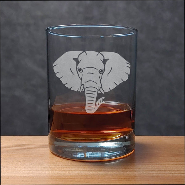 Elephant Face 13 oz Whisky Glass - Copyright Hues in Glass