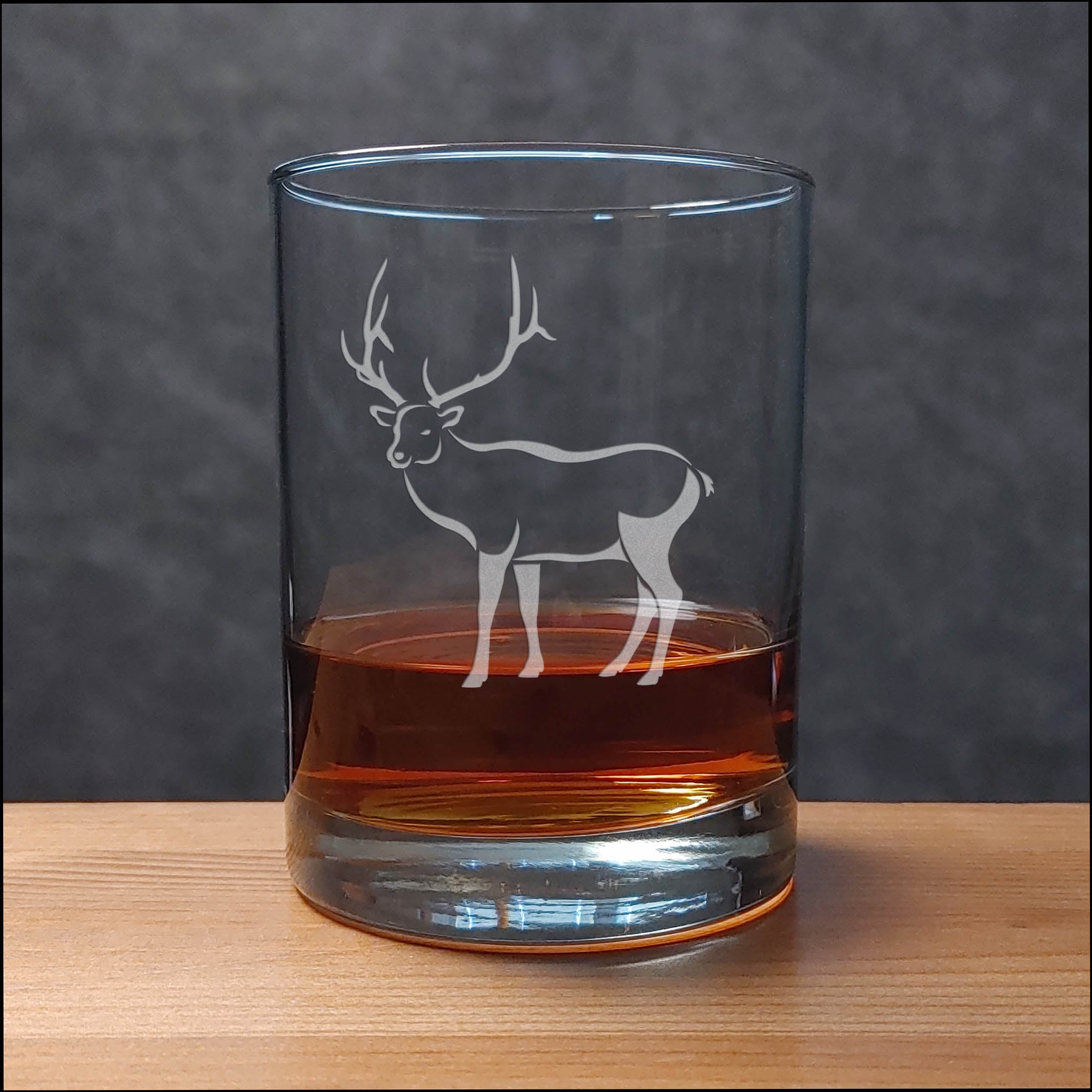Elk 13 oz Whisky Glass - Design 3 - Copyright Hues in Glass
