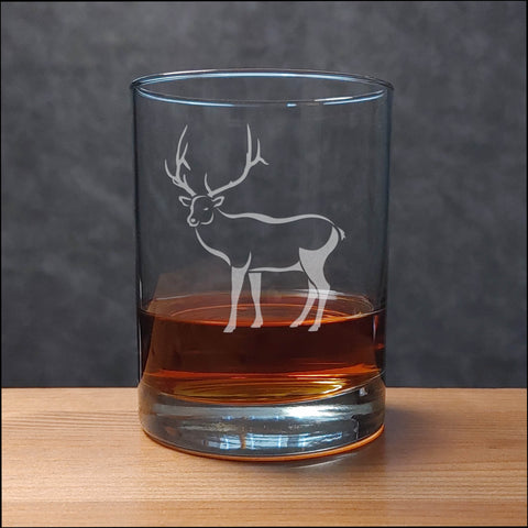 Elk 13 oz Whisky Glass - Design 3 - Copyright Hues in Glass