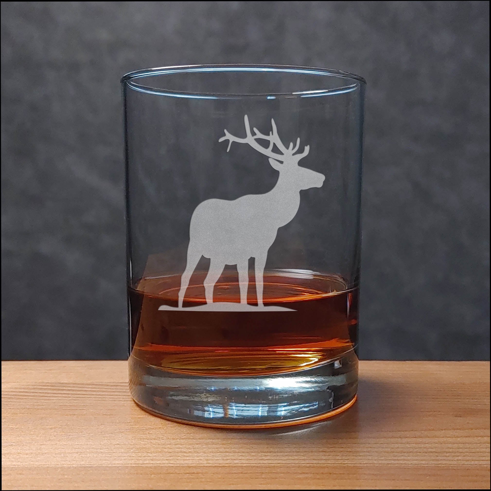 Elk 13 oz Whiskey Glass - Design 5 - Copyright Hues in Glass