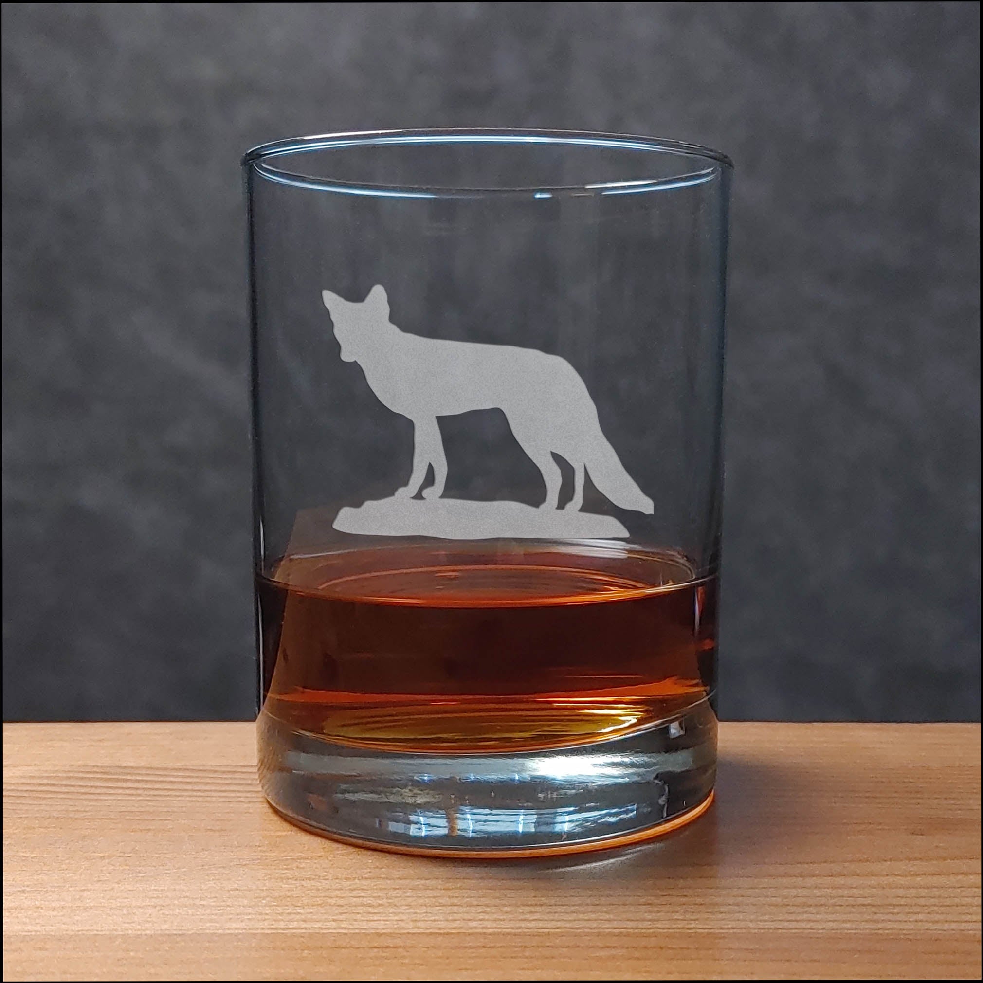 Fox 13 oz Whiskey Glass - Design 3 - Copyright Hues in Glass