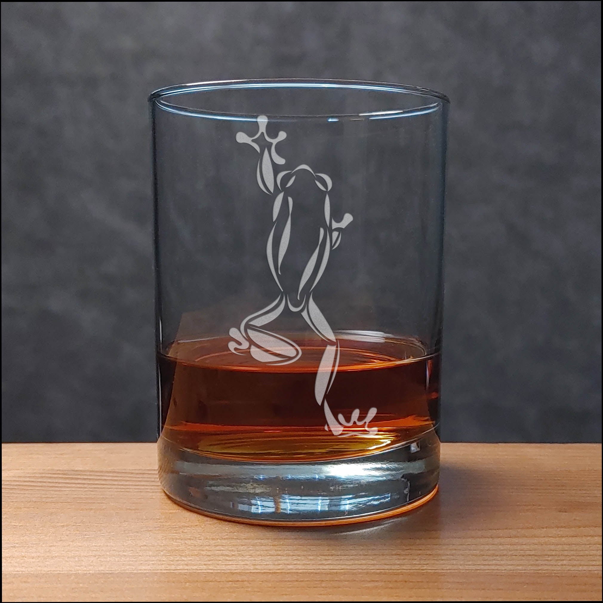 Climbing Frog 13 oz Whisky Glass - Copyright Hues in Glass