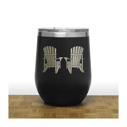Adirondack Black 12 oz Insulated Wine Tumbler - Copyright Hues in Glass