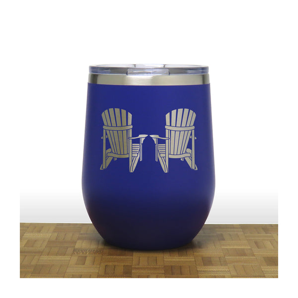 Adirondack Blue 12 oz Insulated Wine Tumbler - Copyright Hues in Glass