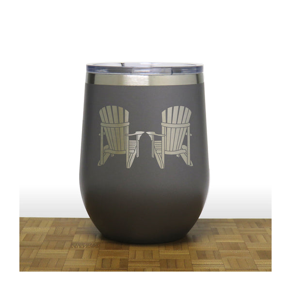 Adirondack Grey 12 oz Insulated Wine Tumbler - Copyright Hues in Glass