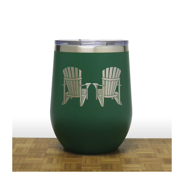 Adirondack Green 12 oz Insulated Wine Tumbler - Copyright Hues in Glass