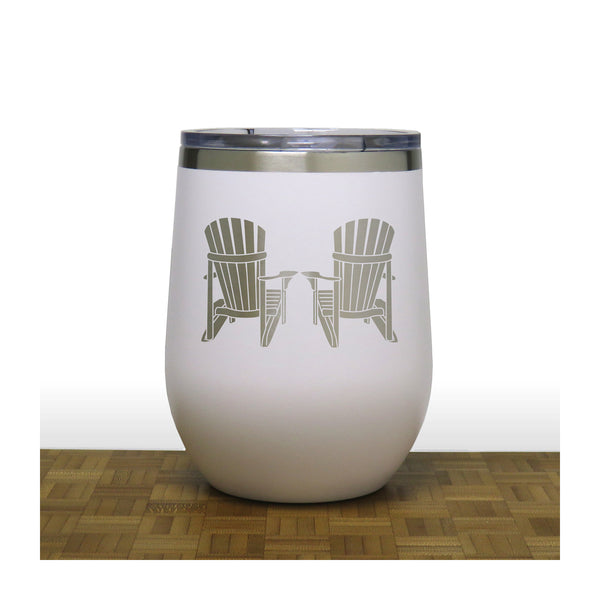 Adirondack White 12 oz Insulated Wine Tumbler - Copyright Hues in Glass