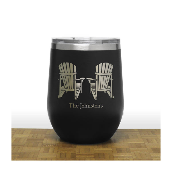 Adirondack Black Personalized 12 oz Insulated Wine Tumbler - Copyright Hues in Glass